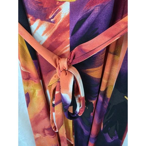 Vintage Y2K Bisou Bisou Michele Bohbot Abstract Floral Beaded Empire Waist - Picture 6 of 6